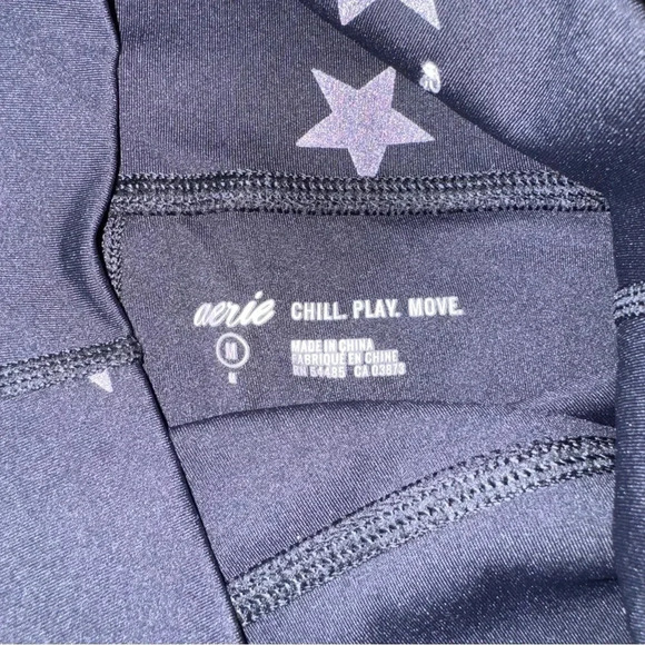 Aerie Move Black Star High Rise Reflective Athletic Leggings Women's Medium - Picture 5 of 5